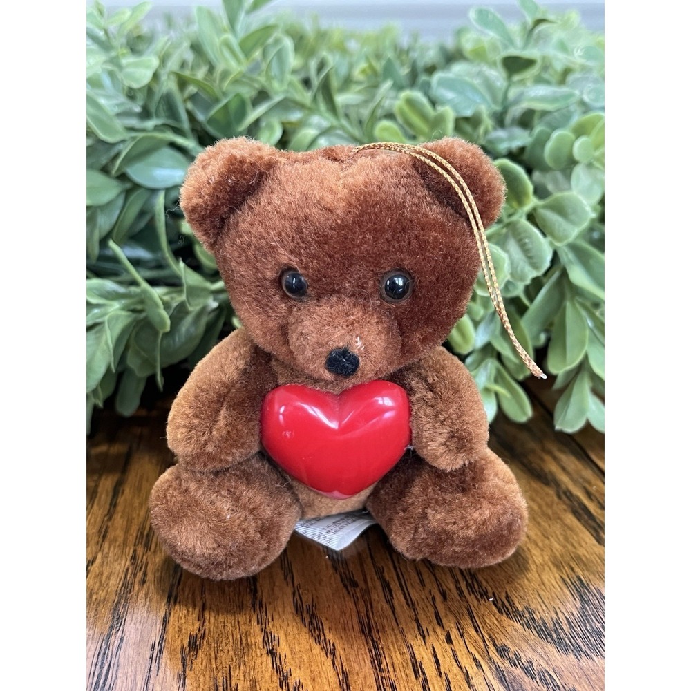 1986‎ APPLAUSE TEDDY BEAR PLUSH Christmas Tree Ornament Vintage 1980's
